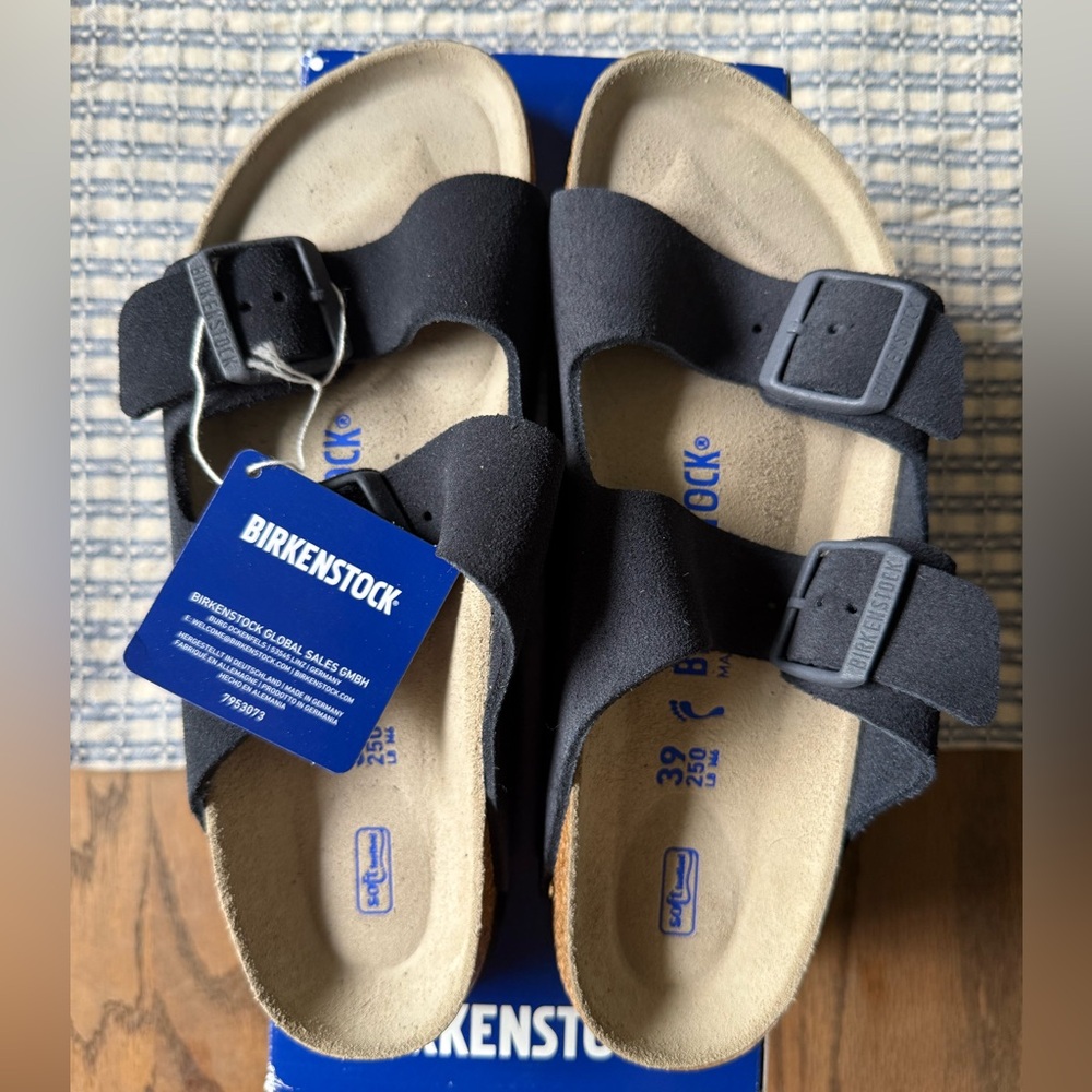 Birkenstock Arizona suede sandals BRAND NEW NWT midnight blue size 39